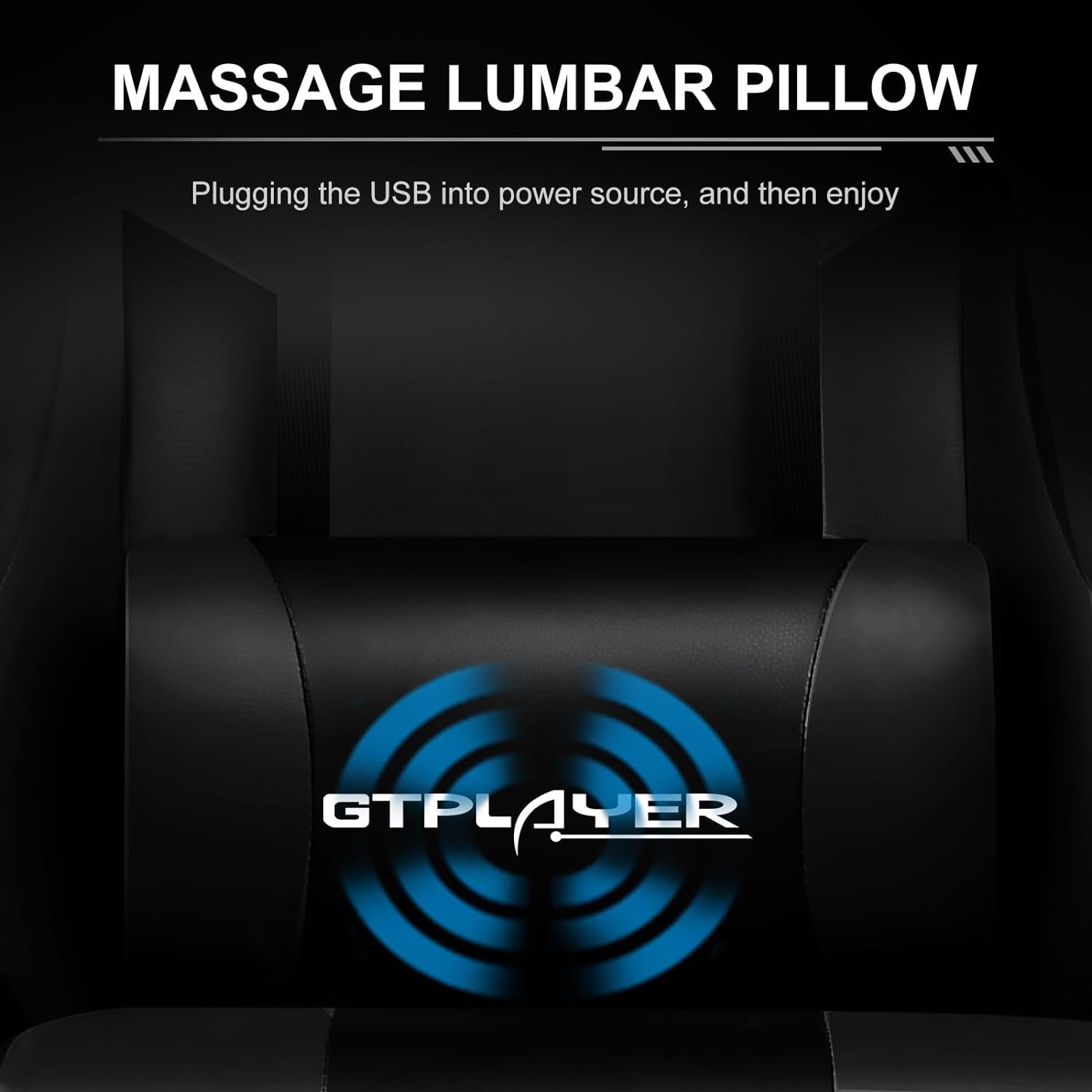 Gaming Chair, Computer Chair with Footrest and Lumbar Support, Height Adjustable Game Chair with 360°-Swivel Seat and Headrest and for Office or Gaming (Faux Leather, Black)-2