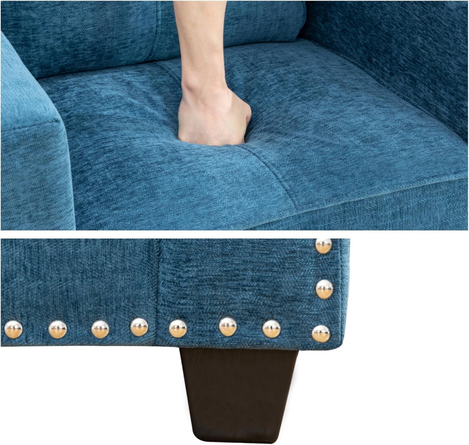 Comfy Sofa Couch, Modern 3 Seater Couche for Living Room, Button Tufted Upholstered Furniture, Solid and Easy to Install Small Couch for Bedroom, Apartment-2