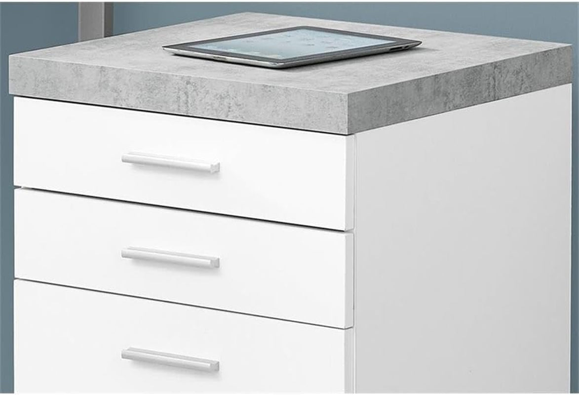 I 7051 File Cabinet, Rolling Mobile, Storage Drawers, Printer Stand, Office, Work, Laminate, Grey, White, Contemporary, Modern-3
