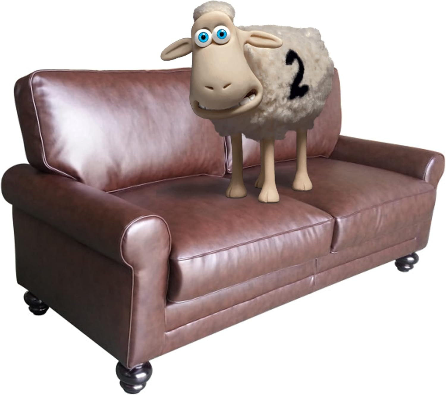 Copenhagen Rolled Arm, Durable Bonded Leather, Soft Pillow Back, Pocket Coil Seat Cushions, Loveseat or Couch for Small Spaces, Living Rooms or Bedrooms, 73" Sofa, Chestnut Brown-0