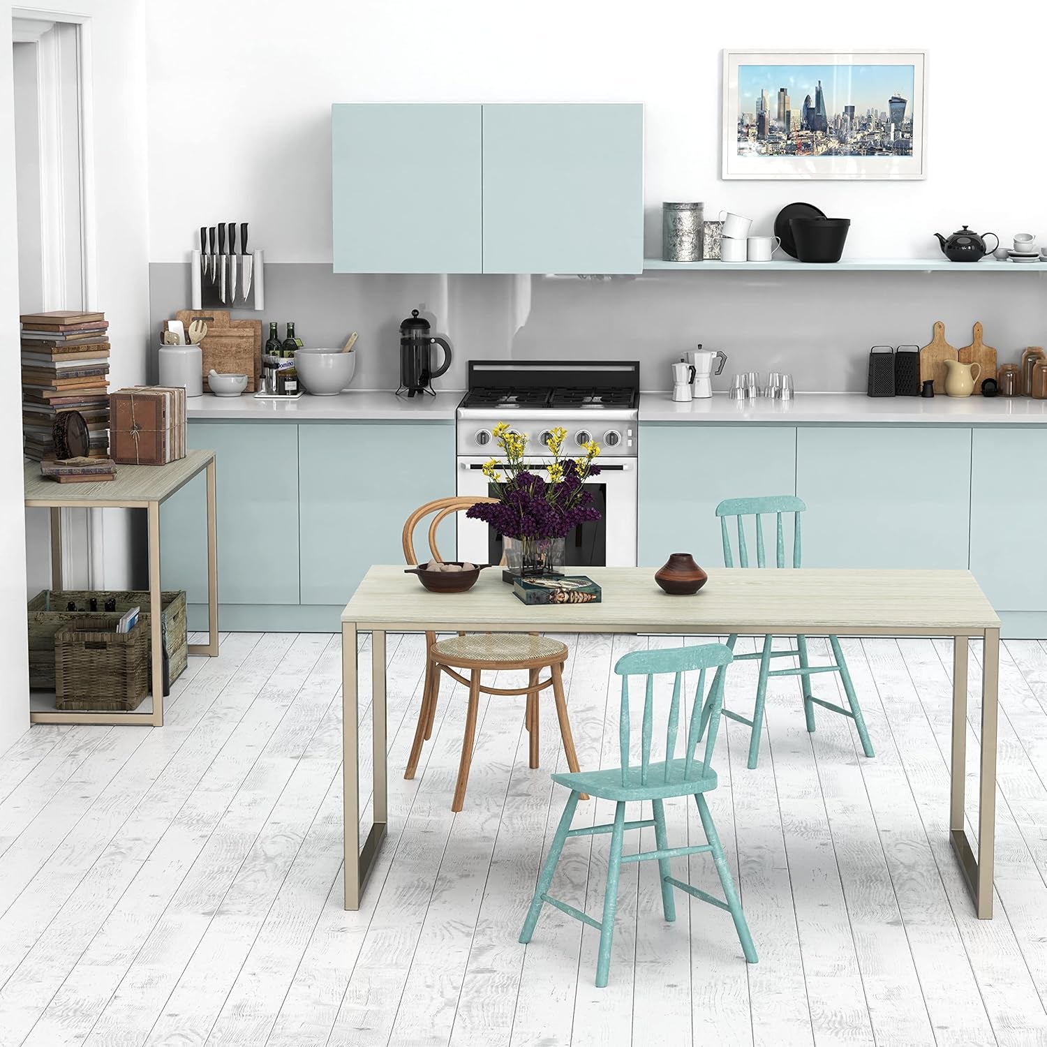 Home Office 55-Inch Computer Desk, 24" Deep, Maple-3