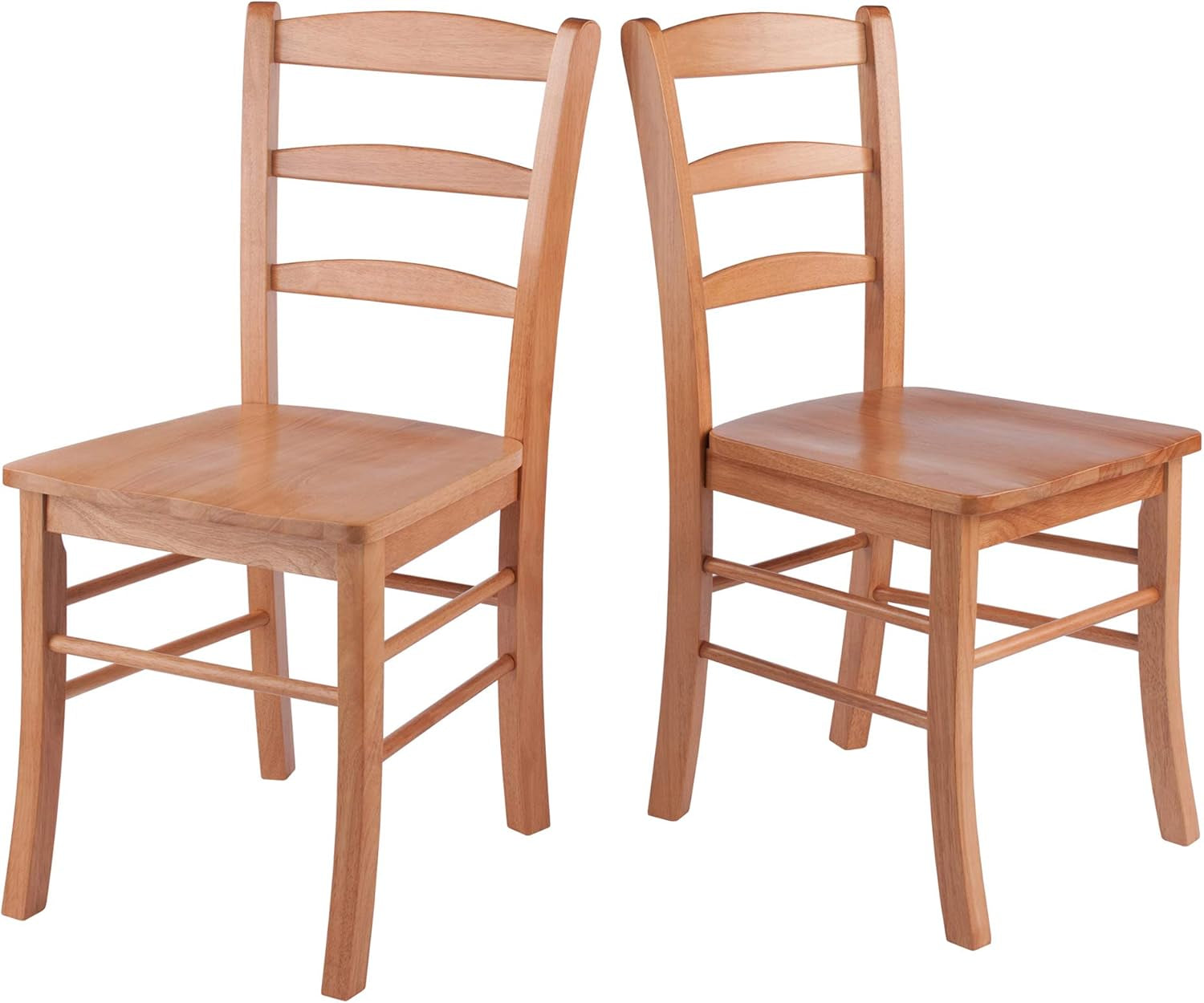 Wood Ladder Back Chair, Light Oak, 2 Pieces (34232), FURNITURE-3