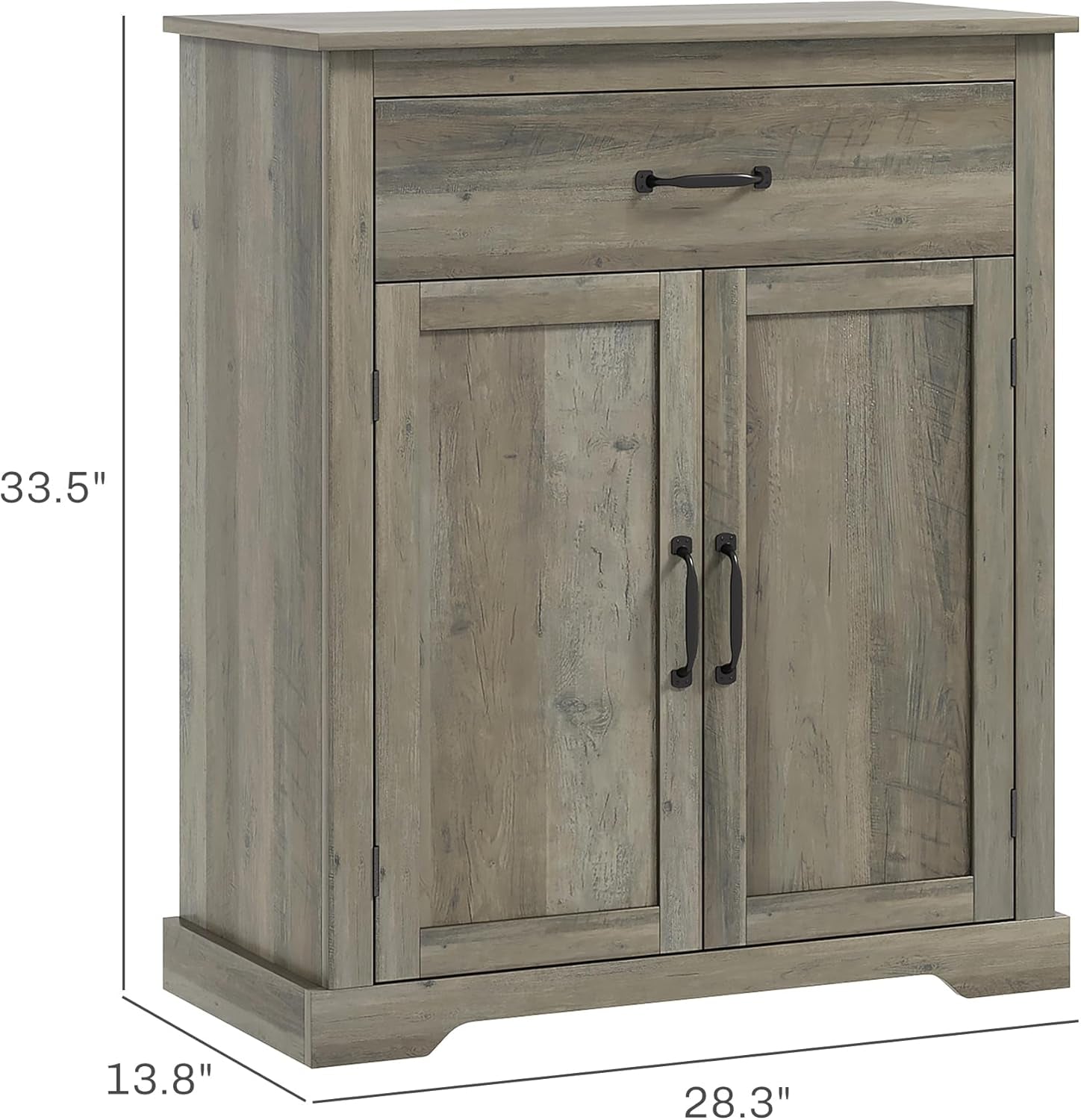 Gray Farmhouse Sideboard Buffet Cabinet with Drawer Shelf-2