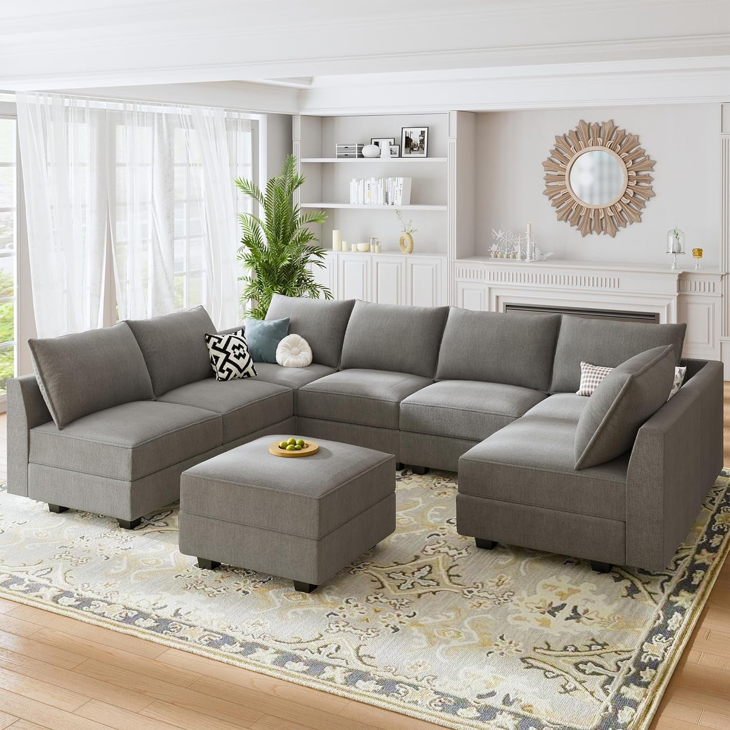 Oversized Modular U-Shaped Sectional Sofa with Storage-1