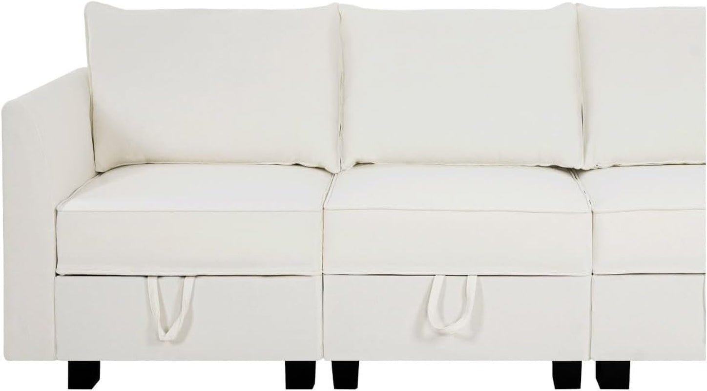 Elizabeth Modern Linen Living Room Furniture Sets - 3 Pieces Sofa, Loveseat and Armchair - Muebles Para La Sala Juegos Living Room Set - Modular Sofa Sectional Couch Set - White-3