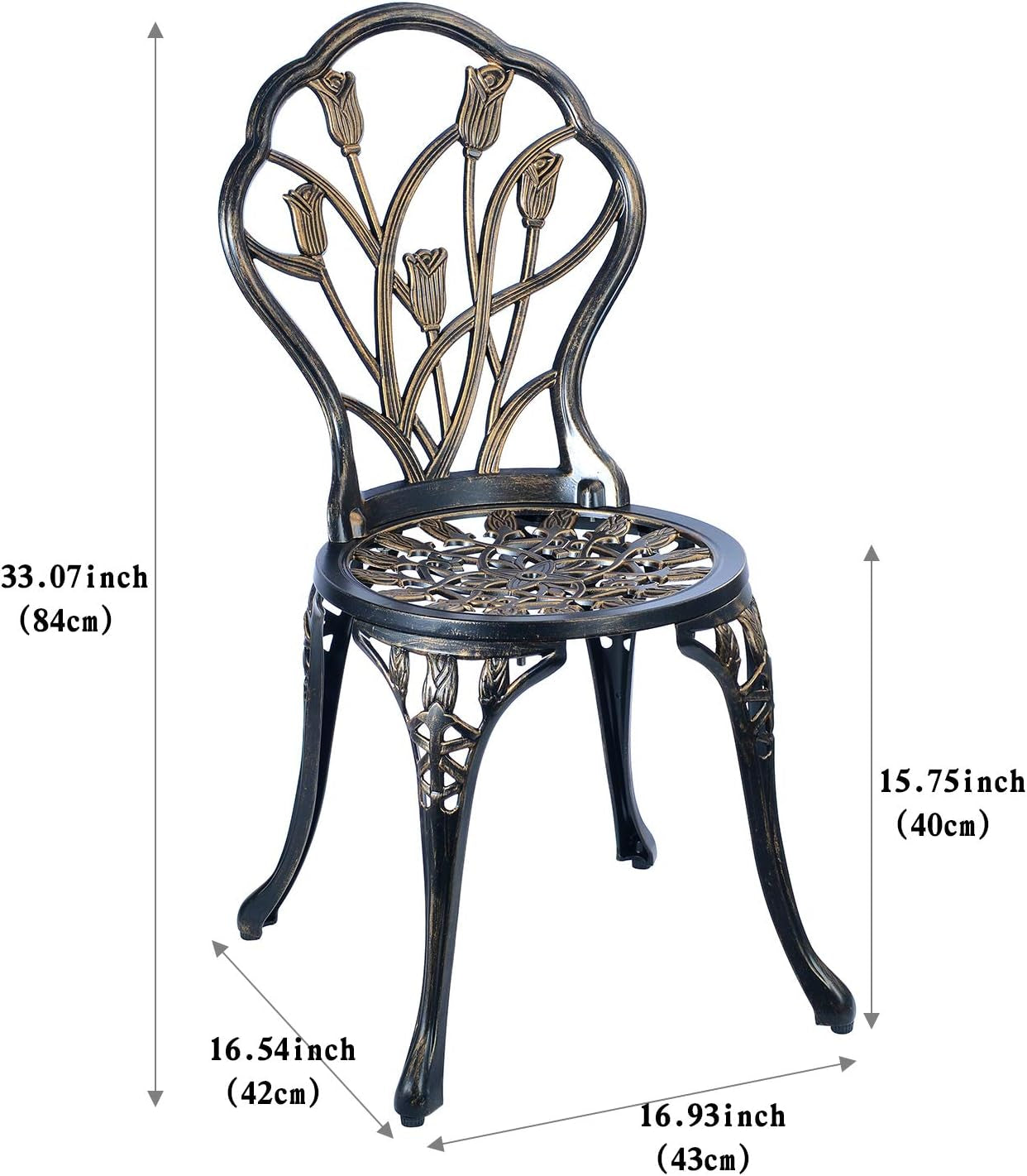 3 Piece Patio Set Antique Copper Tulip-2