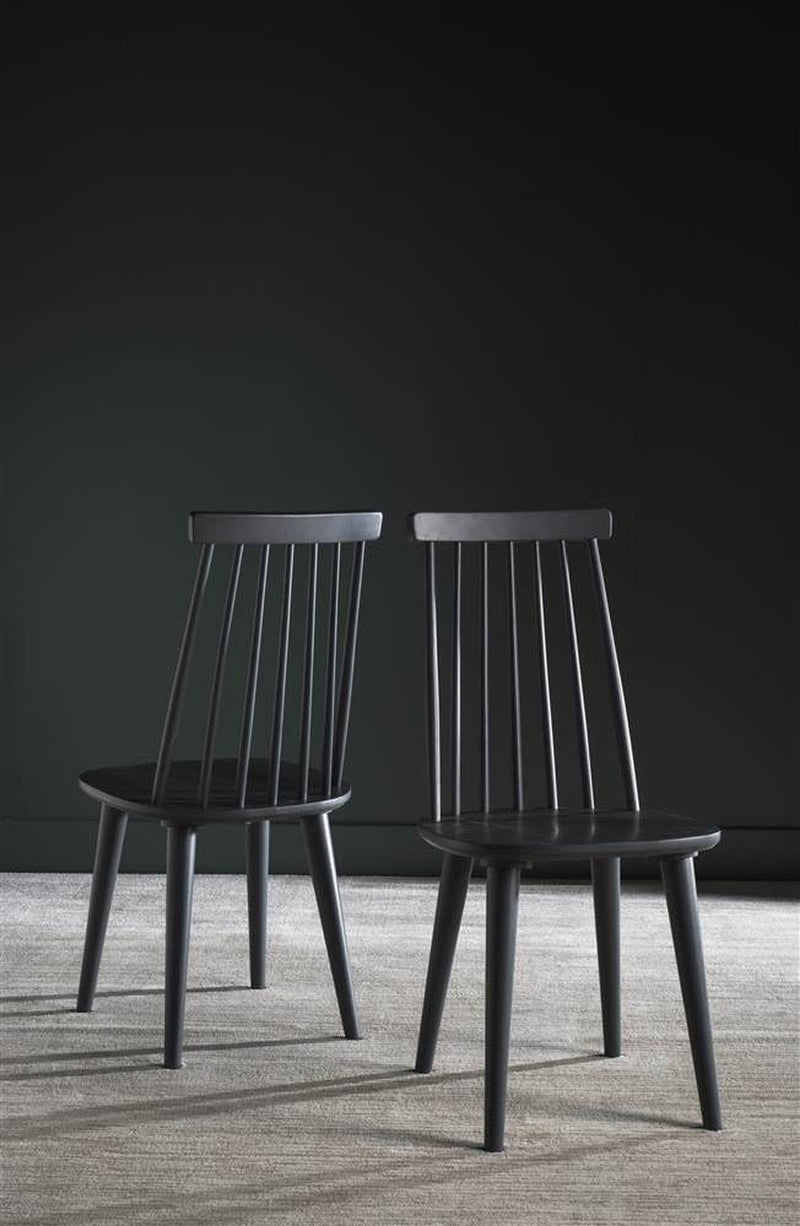American Homes Collection Burris Country Farmhouse Grey Spindle Side Chair , Wood, (Set of 2)-2