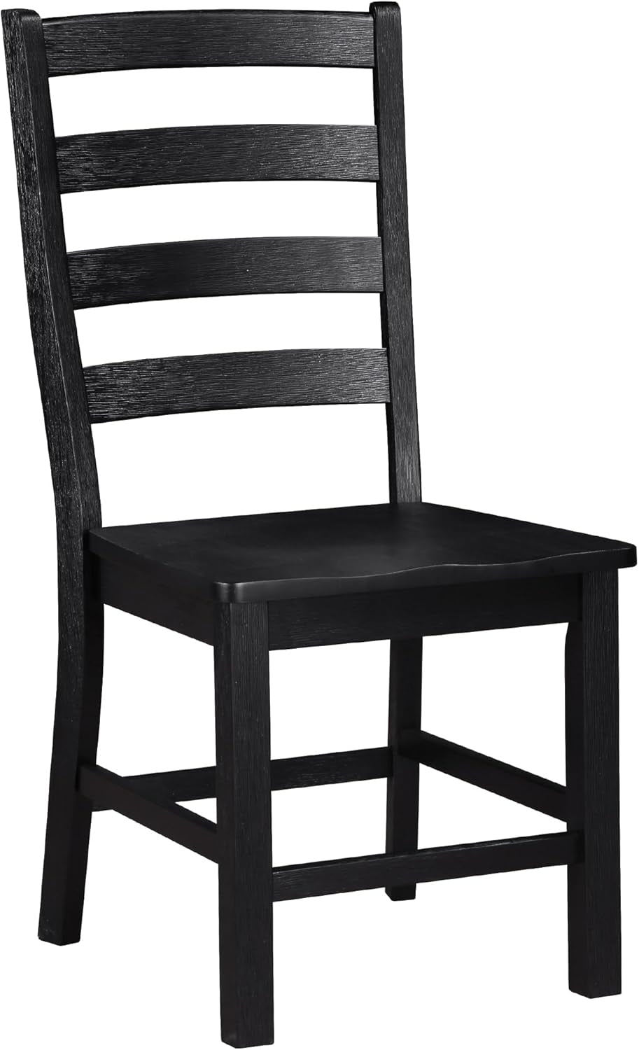 Dining Chairs Set of 2, Dining Chairs with Solid Wood Legs and Footrest, High Ladder Back Farmhouse Dining Chairs, Wooden Dining Room Chairs, Black-3