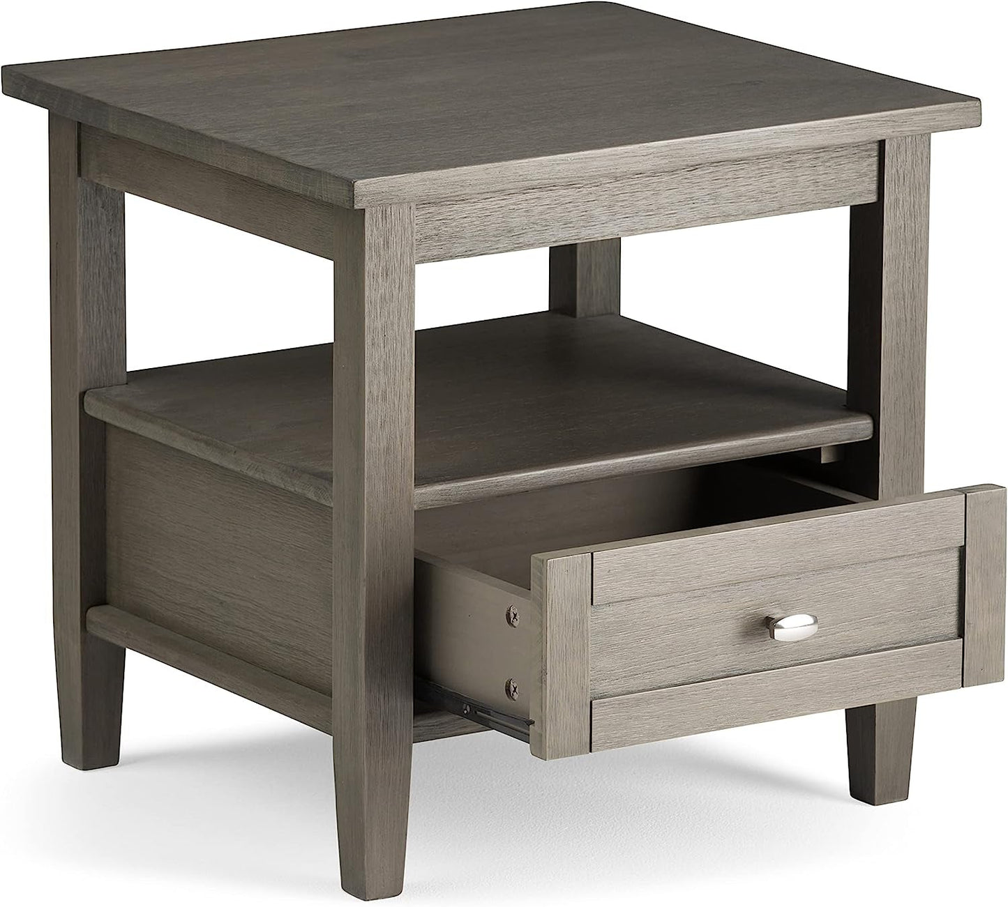 Warm Shaker Solid Wood Rectangle End Table - Farmhouse Grey-2