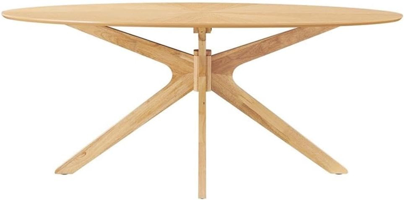 EEI-3849-OAK Crossroads 71" Oval Wood Dining Table, Oak-4