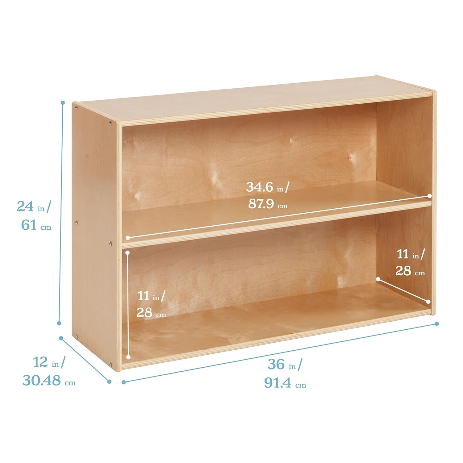 Streamline 2-Shelf Storage Cabinet, 24In, Kid'S Bookshelf, Natural-2