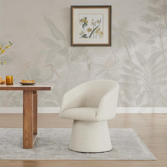 Swivel Dining Chairs Modern Accent Armchair Side Deskchair for Diningroom Vanity Bedroom Livingroom Reading Room,Linen,4 PCS-1
