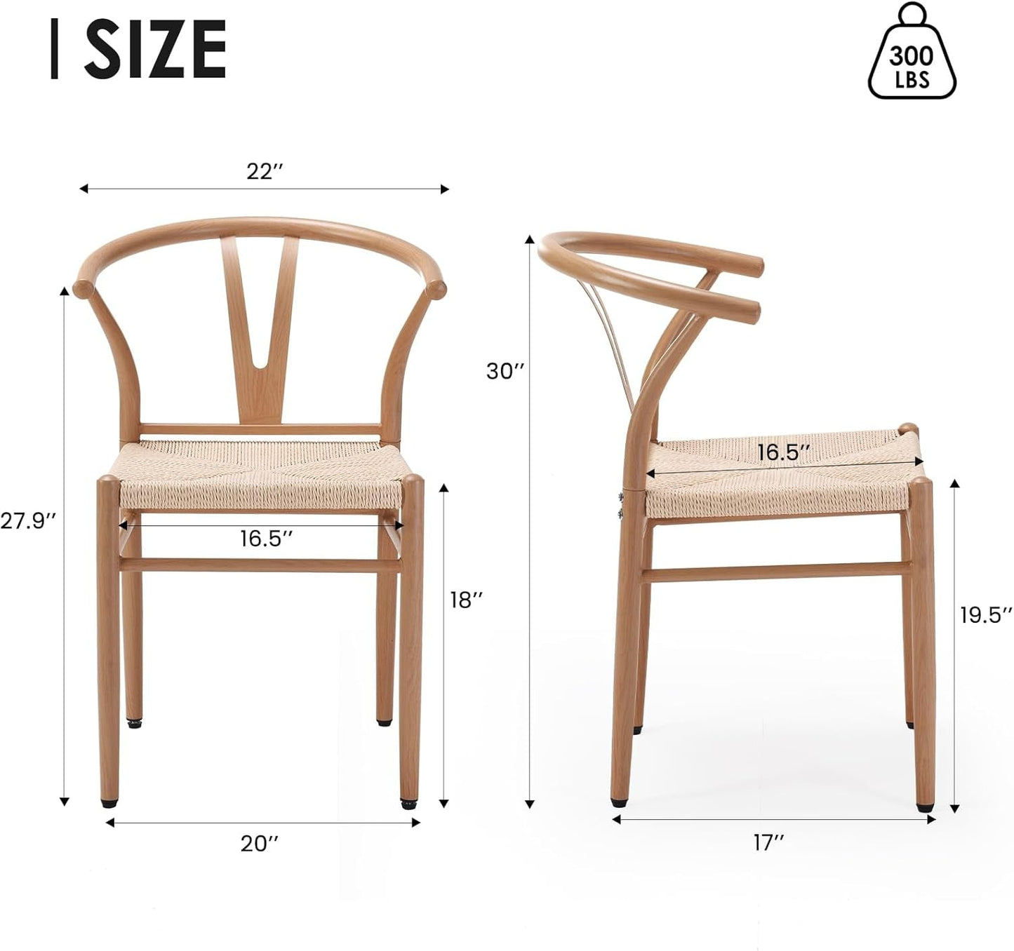 Mid Century Modern Metal Wishbone Dining Room Chairs Set of 2 4 for Your Kitchen Beach House-2