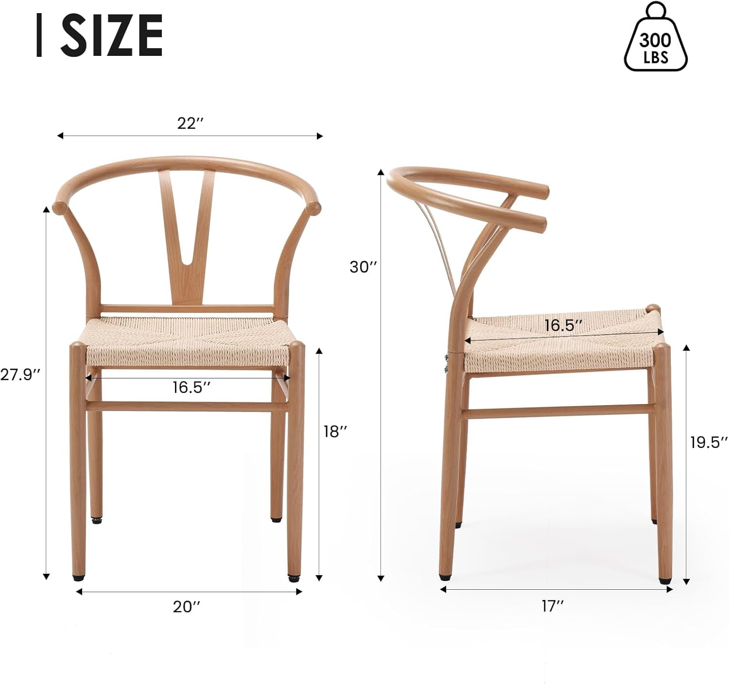 Mid Century Modern Metal Wishbone Dining Room Chairs Set of 2 4 for Your Kitchen Beach House-2