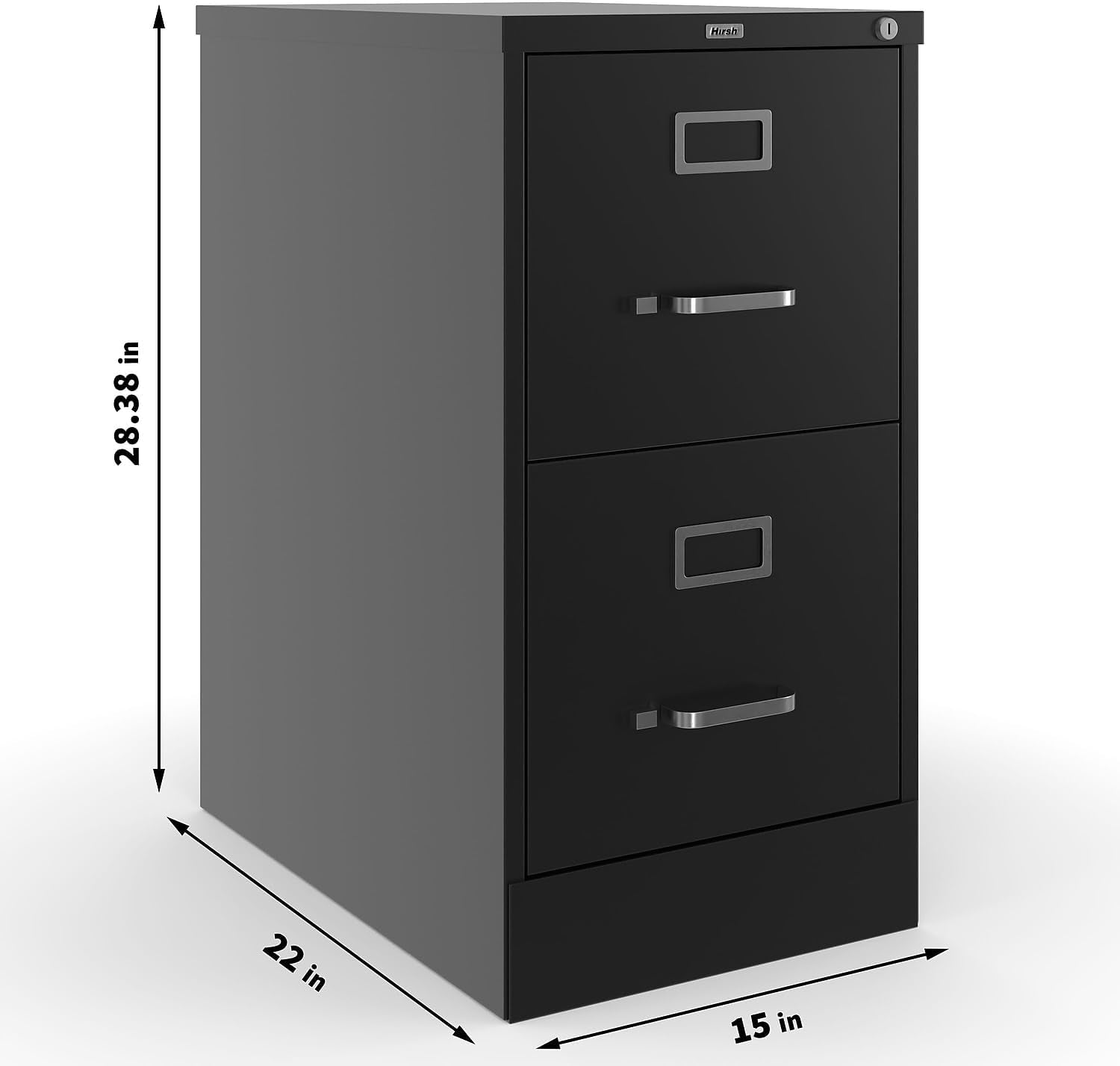 357416 2-Drawer Vertical File Cabinet Locking Letter Black 22-Inch D (22335D)-2