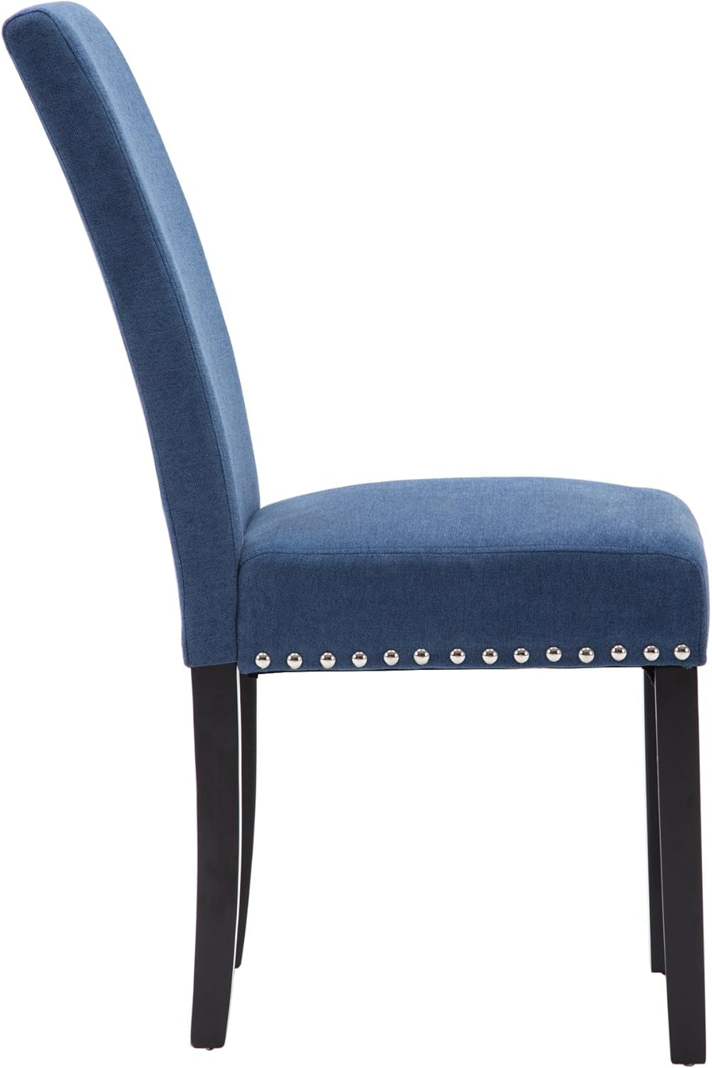 Dining Chair Upholstered Fabric Dining Chairs with Copper Nails,Set of 2,Blue-4