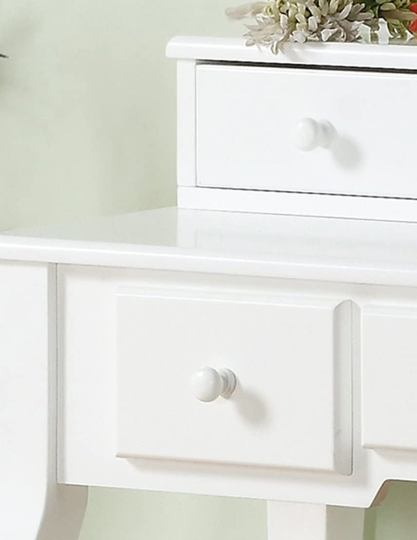 White Ashley Wood Makeup Vanity Set-3