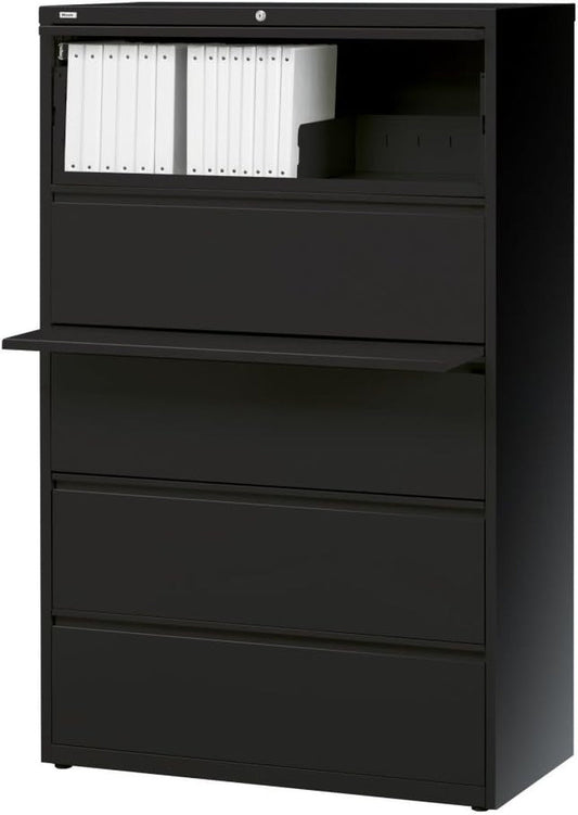 60550 Lateral File,5-Drawer,42-Inch X18-5/8-Inch X67-5/8-Inch,Black-0