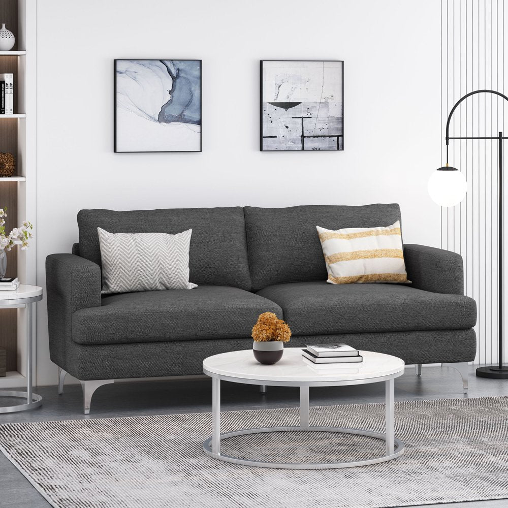 Charcoal and Silver 3 Seater Sofa-0