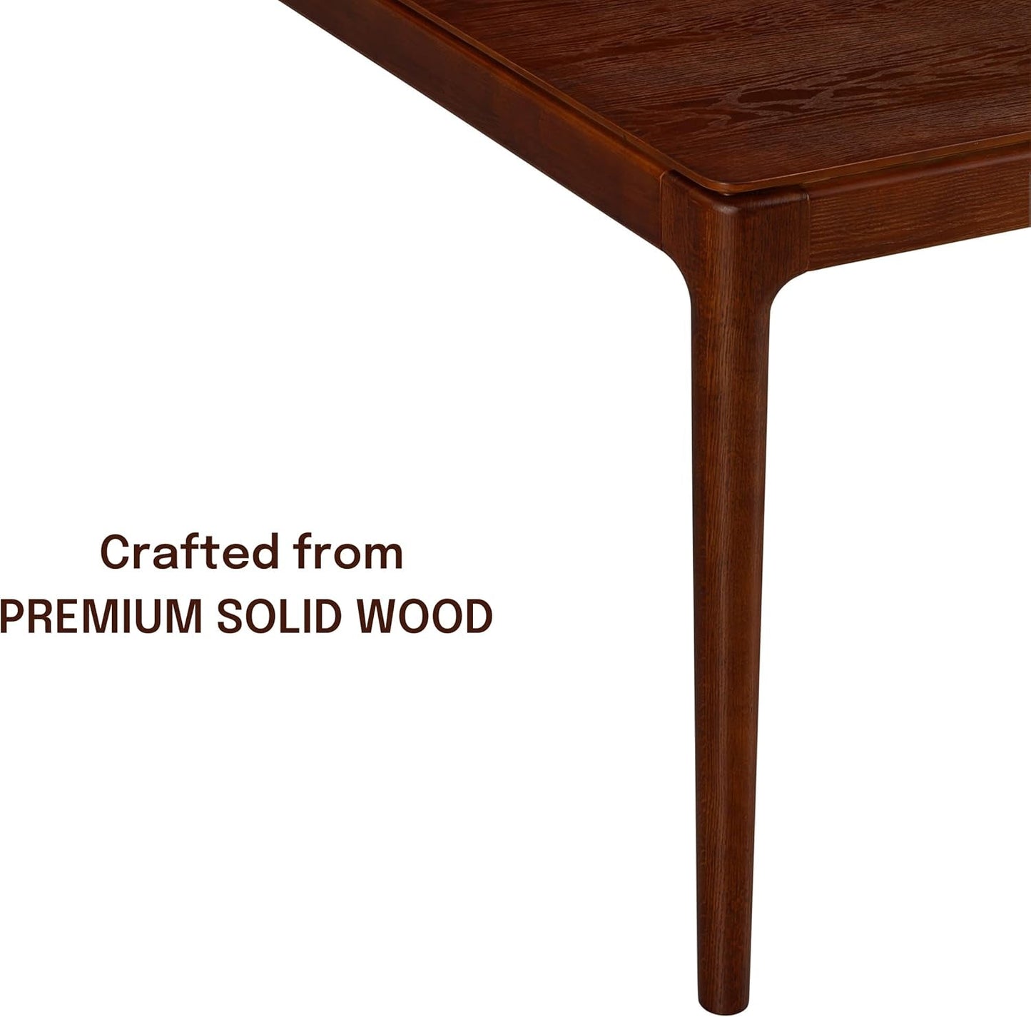 Mingle 55 Inch Modern Design, Rectangular Dinner Table for Dining Room, Living Room Furniture, Effortless Assembly, Dark Walnut-2