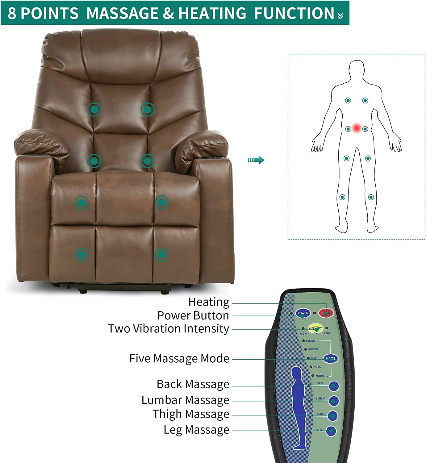 Electric Power Lift Recliner Chair for Elderly-3