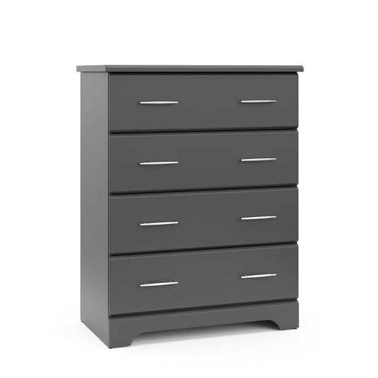 Brookside 4 Drawer Dresser (Gray) – GREENGUARD Gold Certified, Dresser for Nursery, 4 Drawer Dresser, Kids Dresser, Nursery Dresser Drawer Organizer, Chest of Drawers-0