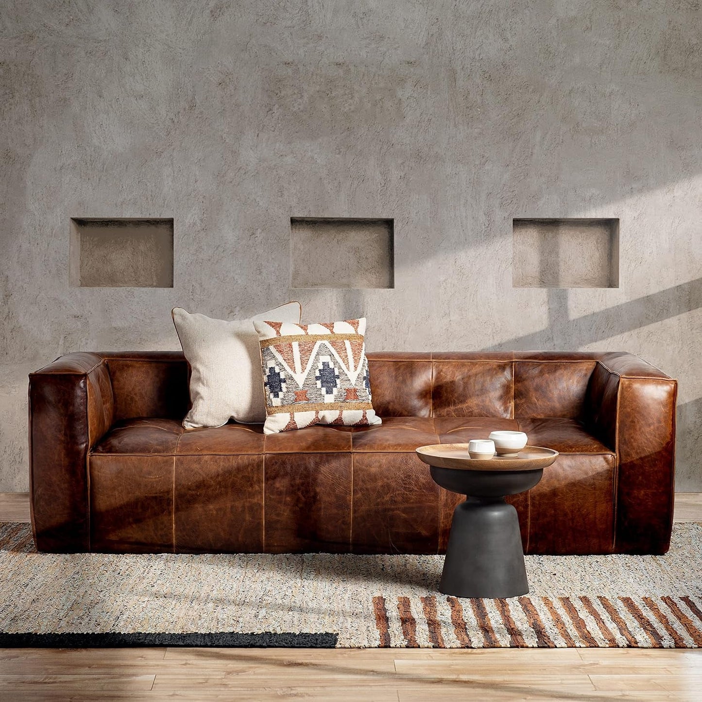Capa Sofa in Full-Grain Semi-Aniline Italian Tanned Leather in Chocolate Brown-1