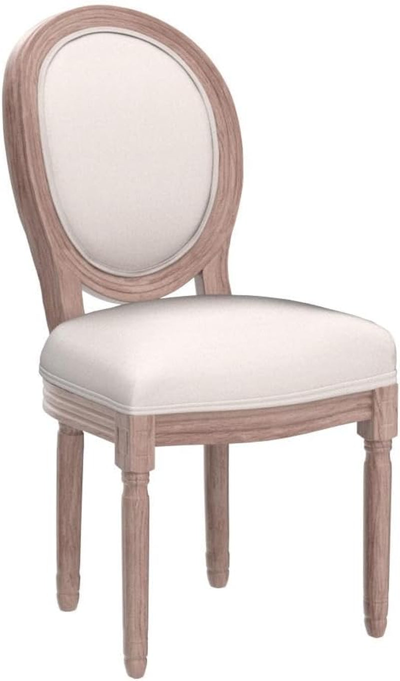 French Country Dining Chairs Set of 4, Vintage Louis Chairs with Curved Backrest and Beautifully Carved Solid Wood Frame Farmhouse Dining Chairs for Living Room, Kitchen, Restaurant-4