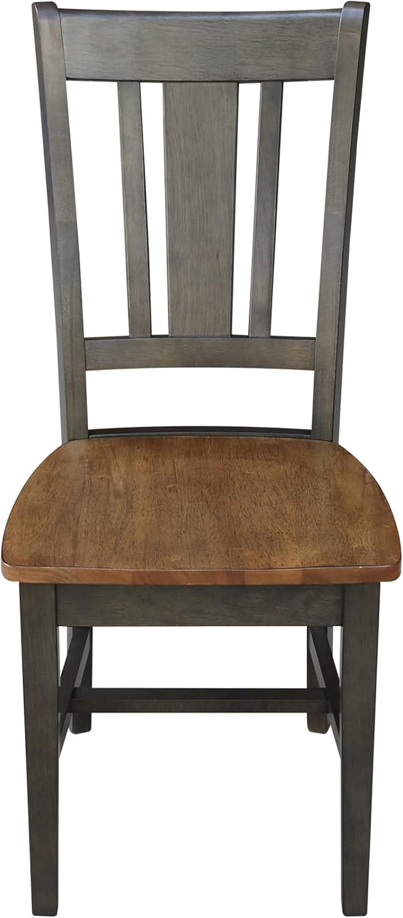 International Concepts San Remo Splatback Dining Chair, Height, Hickory/Washed Coal-3