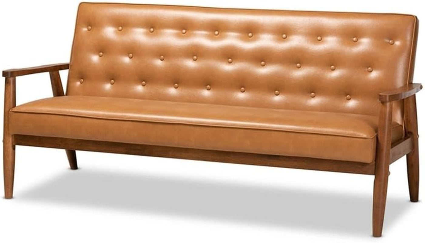 Walnut Finished Wood 3-Piece Living Room Set-1