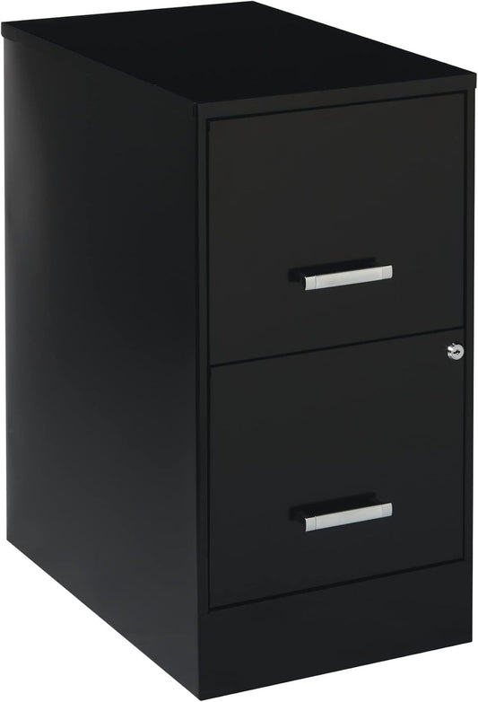 Black 2 Drawer Metal Vertical File Cabinet-0