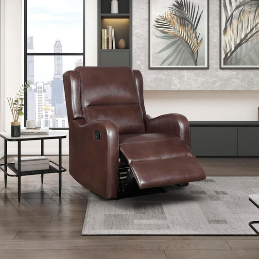 Recliner Chair Living Room Reclining Sofa Chair, Home Theater Seating Modern Recliner, Manual Recliner Sofa Chair for Living Room/Office/Apartment, Wall Hugger Recliner, Brown-0