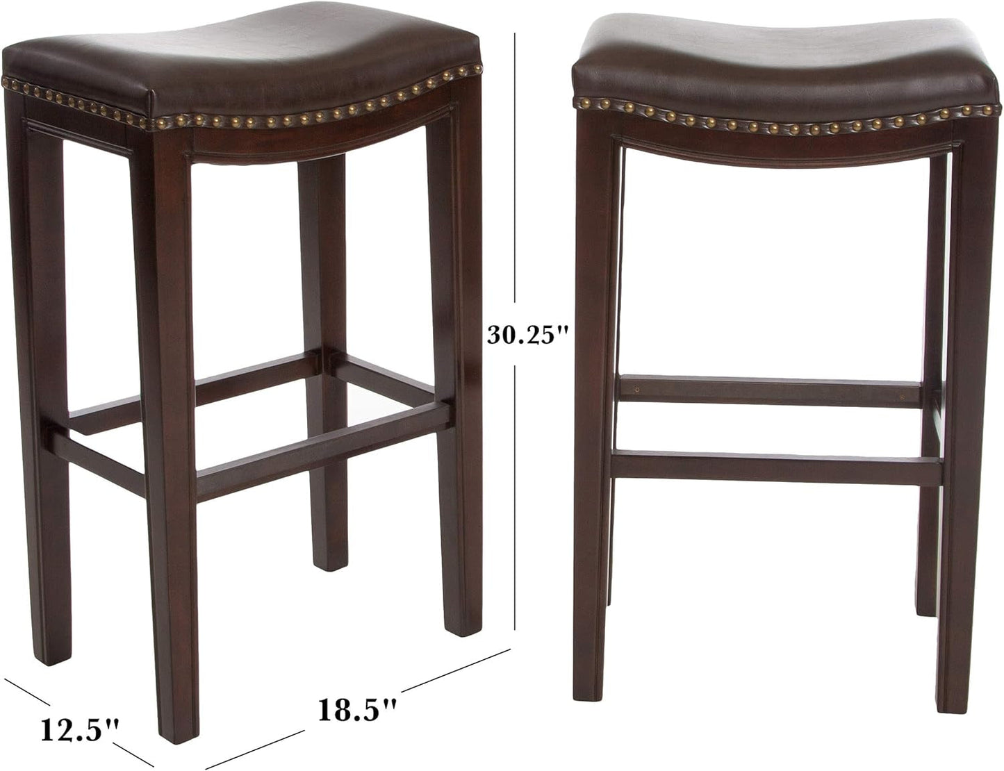 Christopher Knight Home Avondale Backless Bar Stools,12"D X 18.13"W X 30"H, 2-Pcs Set, Brown-2