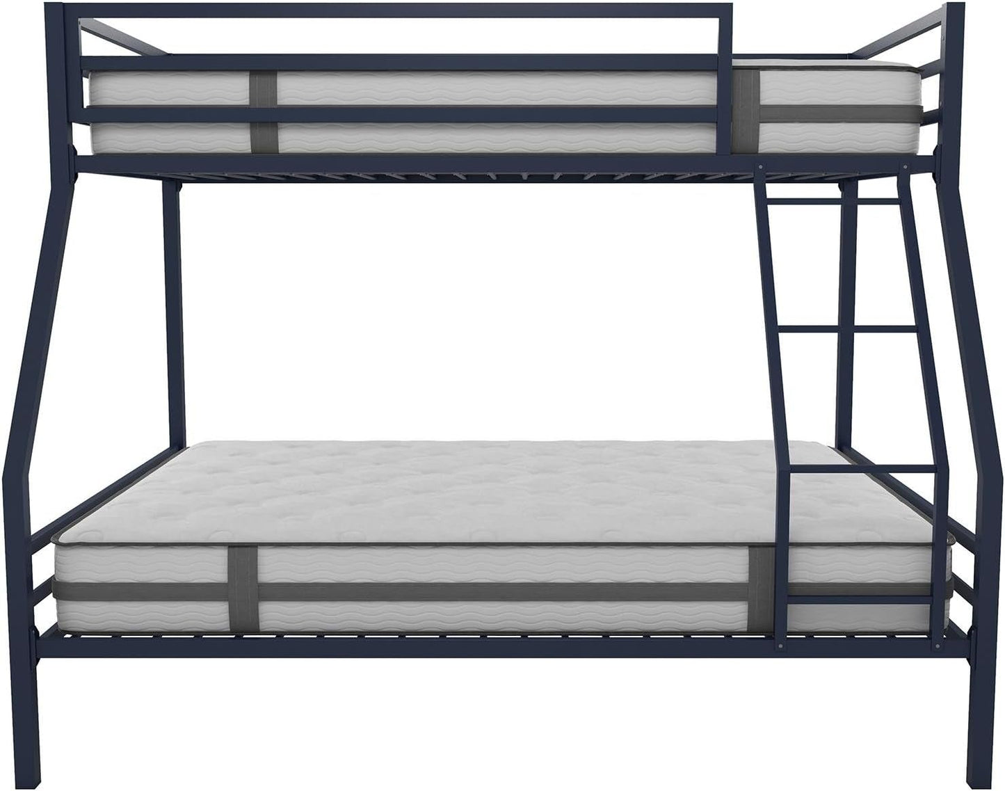 Maxwell Twin-Over-Full Metal Bunk Bed with Ladder and Guardrails, Navy Blue-4