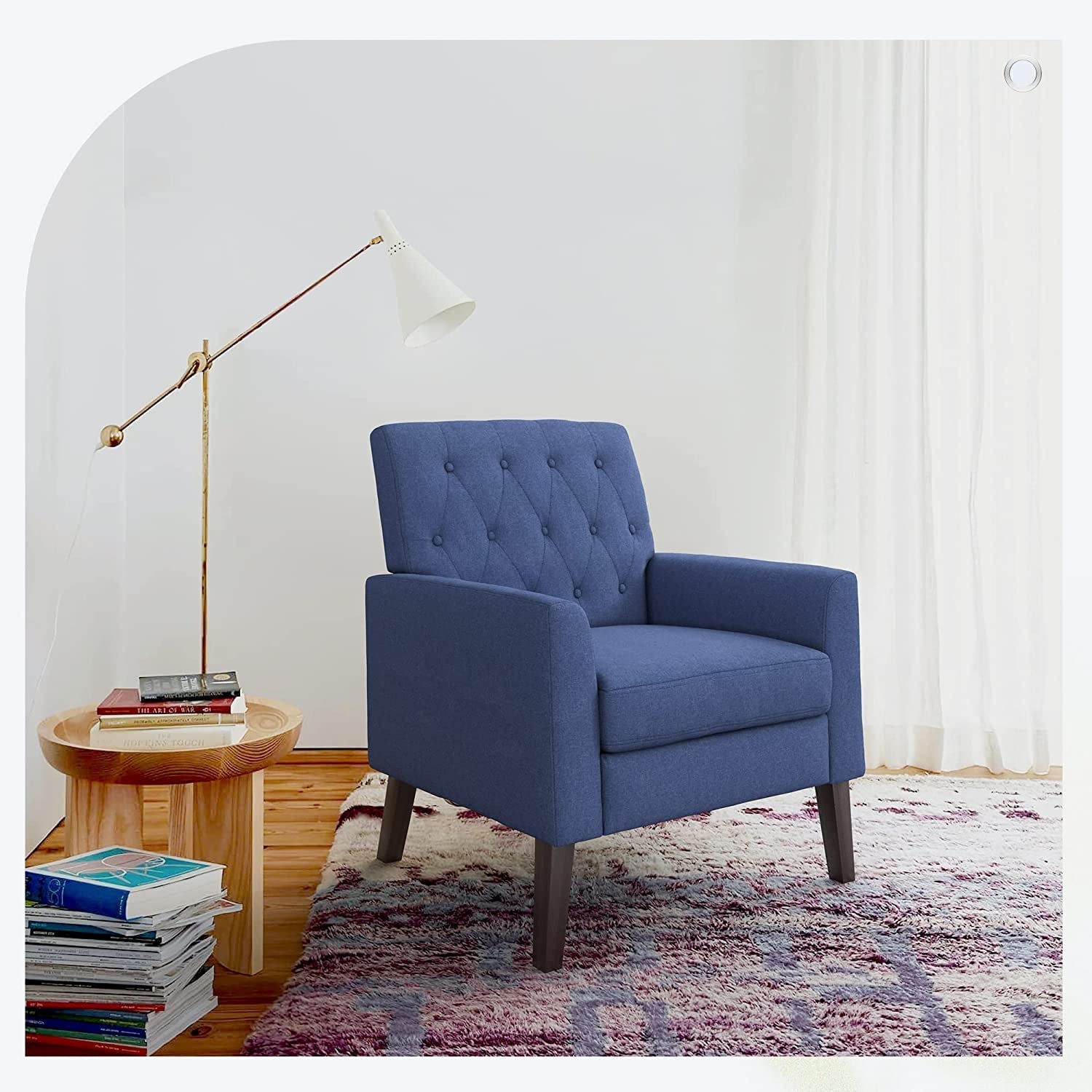 Modern Blue Armchair for Small Spaces-1