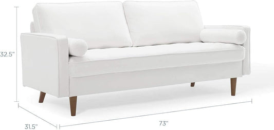 EEI-3764-WHI Valour Performance Velvet Sofa, White-1