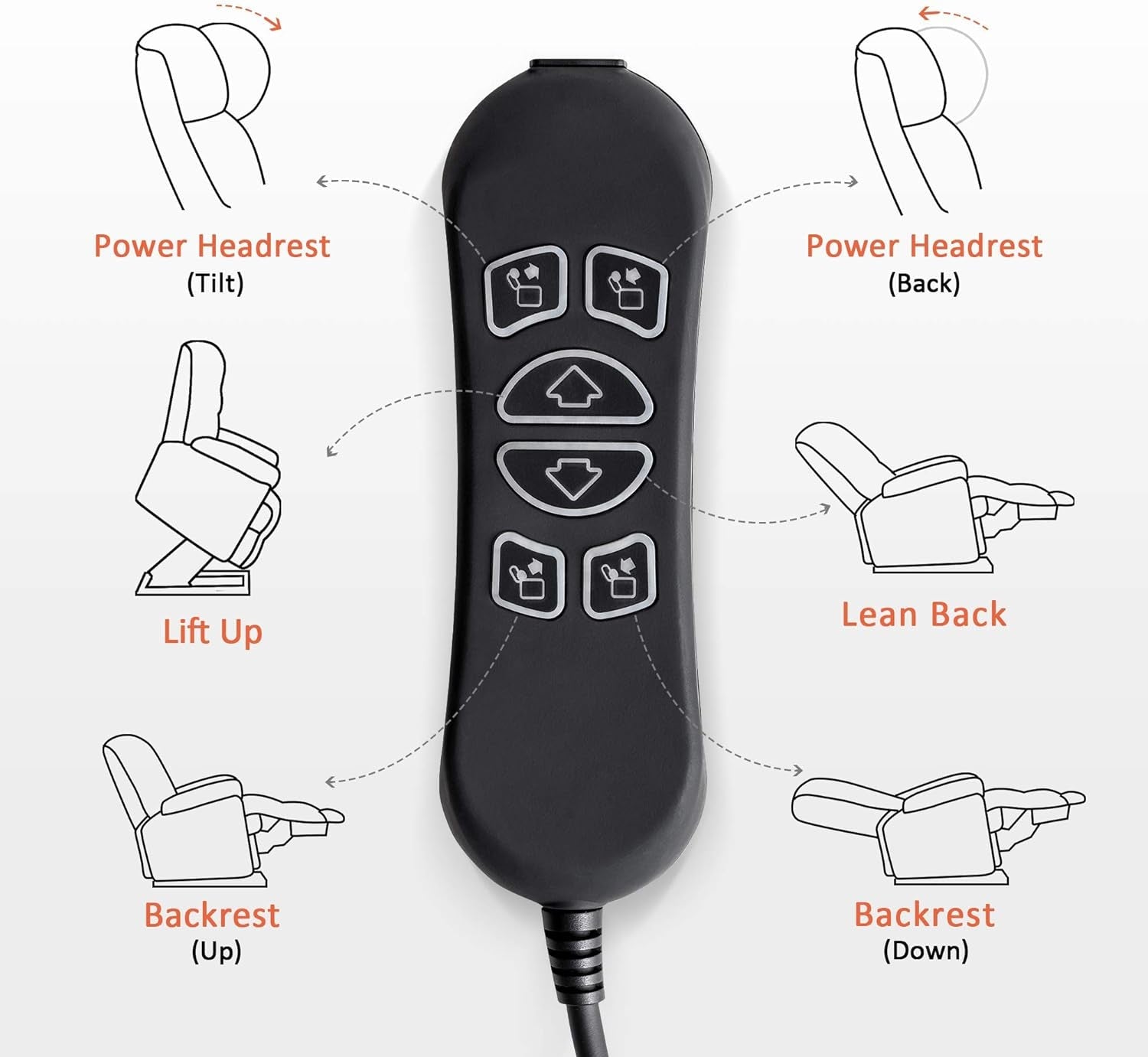 Dual Motor Power Lift Recliner Chair with Massage and Dual Heating, Adjustable Headrest for Big and Tall Elderly People, Faux Leather R7635 (Dark Brown, Large-Wide)-4