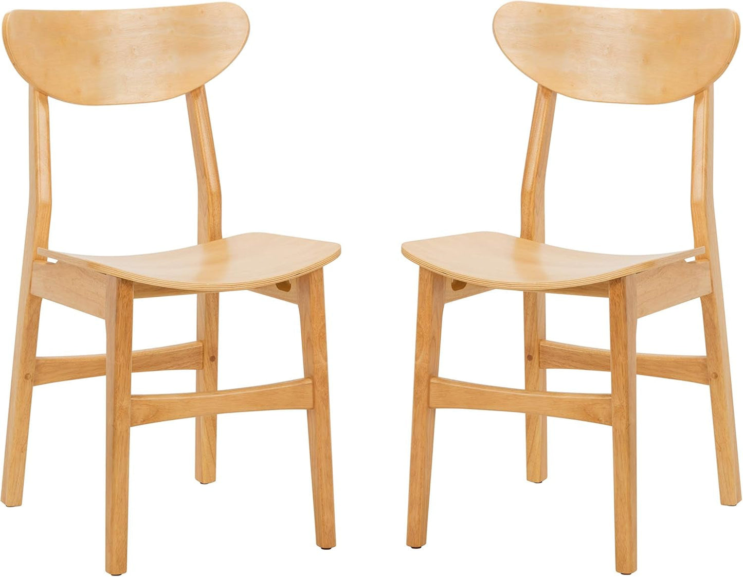 Home Lucca Retro Natural Dining Chair, Set of 2, Wood-1