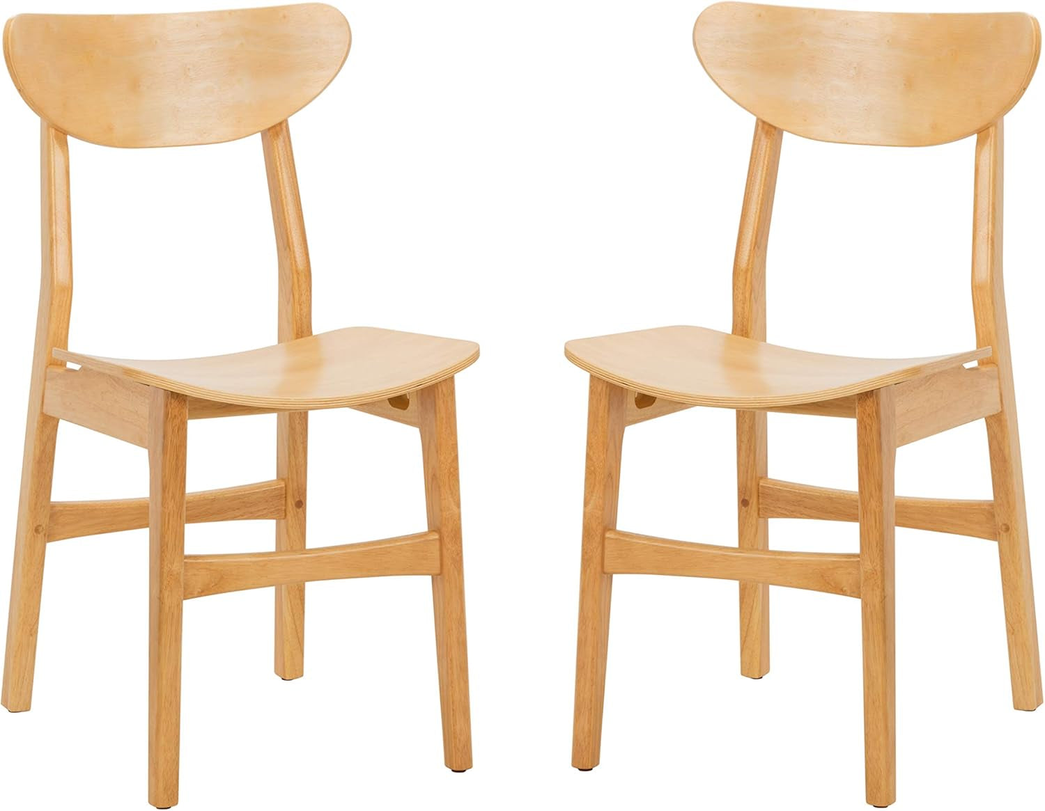 Home Lucca Retro Natural Dining Chair, Set of 2, Wood-1