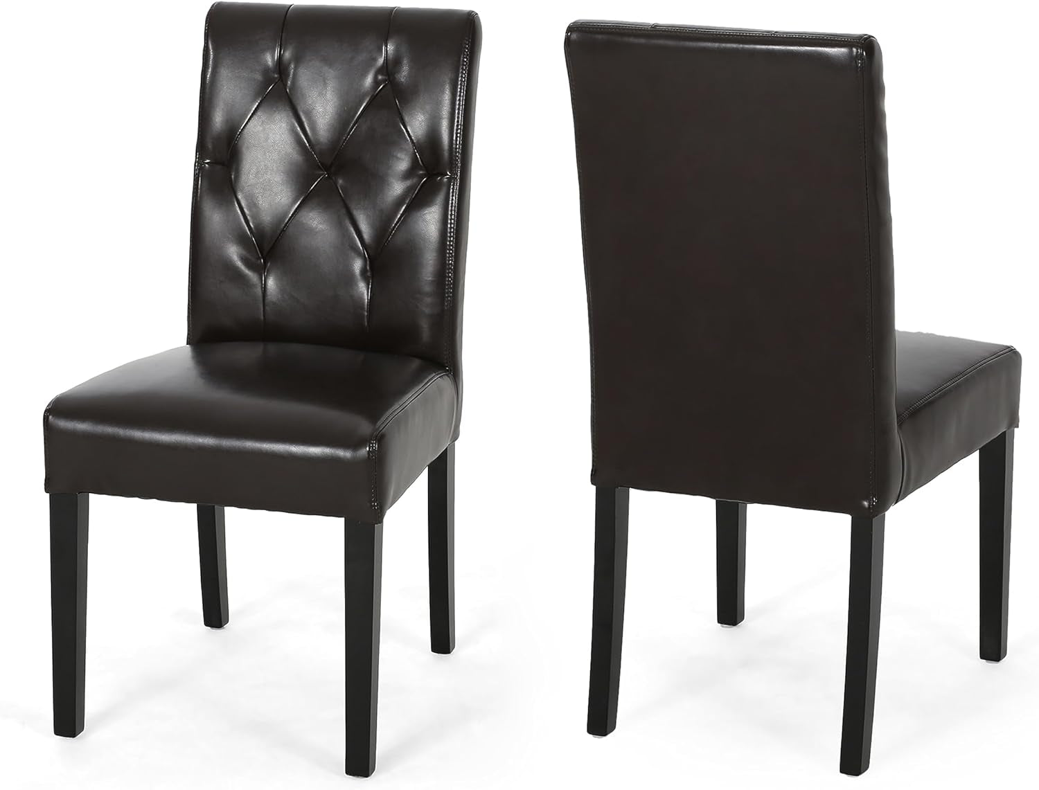 Gentry Bonded Leather Dining Chairs, 2-Pcs Set, Chocolate Brown-0