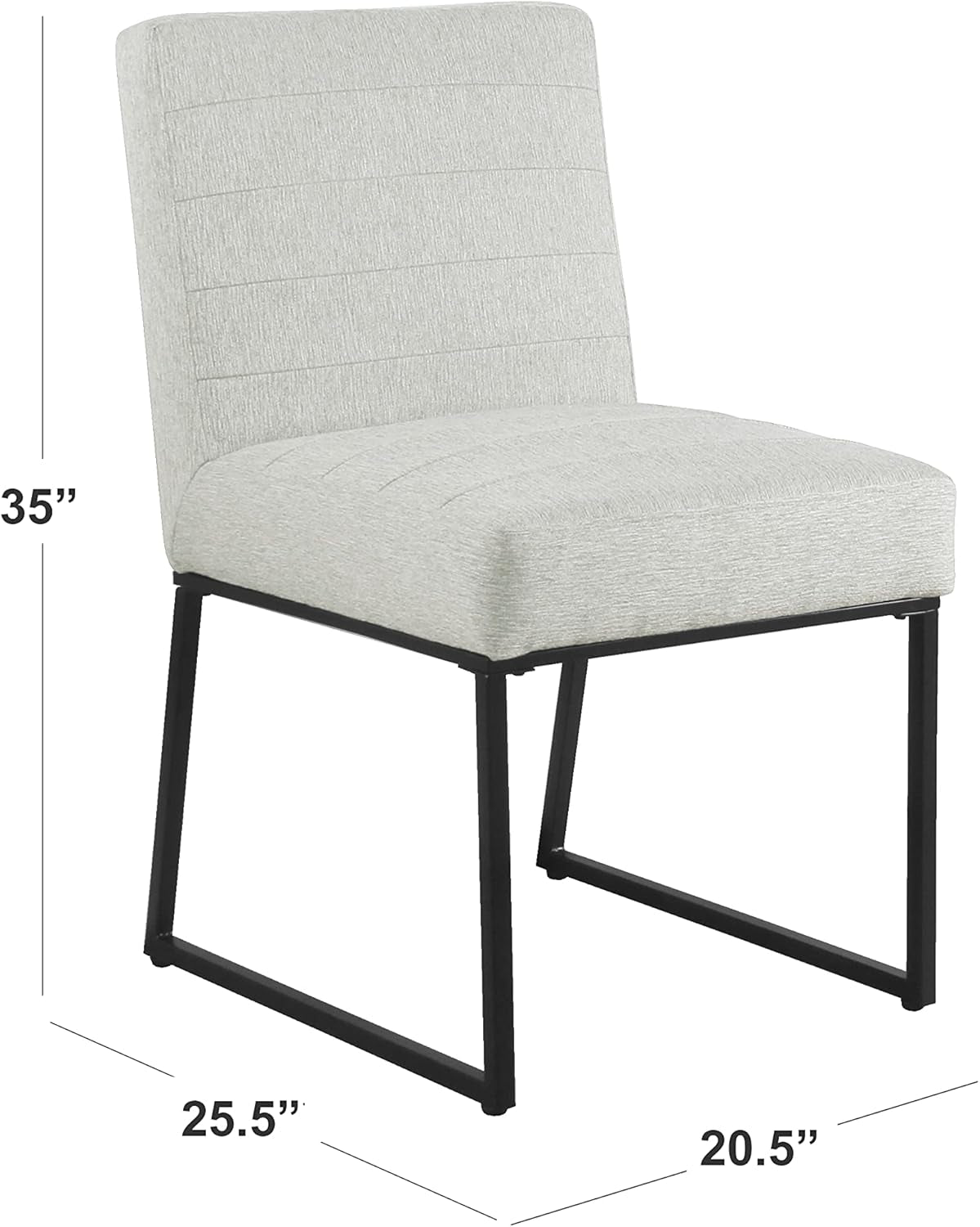 Channeled Metal Dining Chair - Sustainable Gray Woven (Single Pack)-2