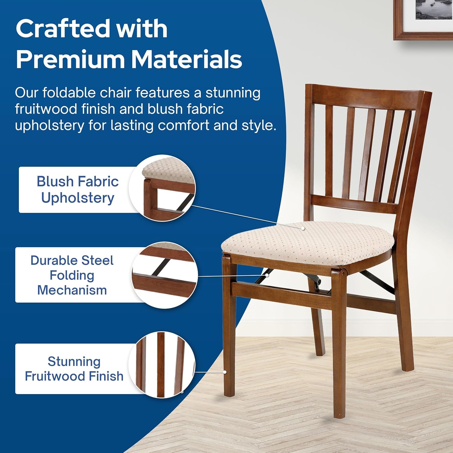 Stakmore School House Folding Chair Finish, Set of 2, Fruitwood, 8.25D X 17W X 35.5H In-3