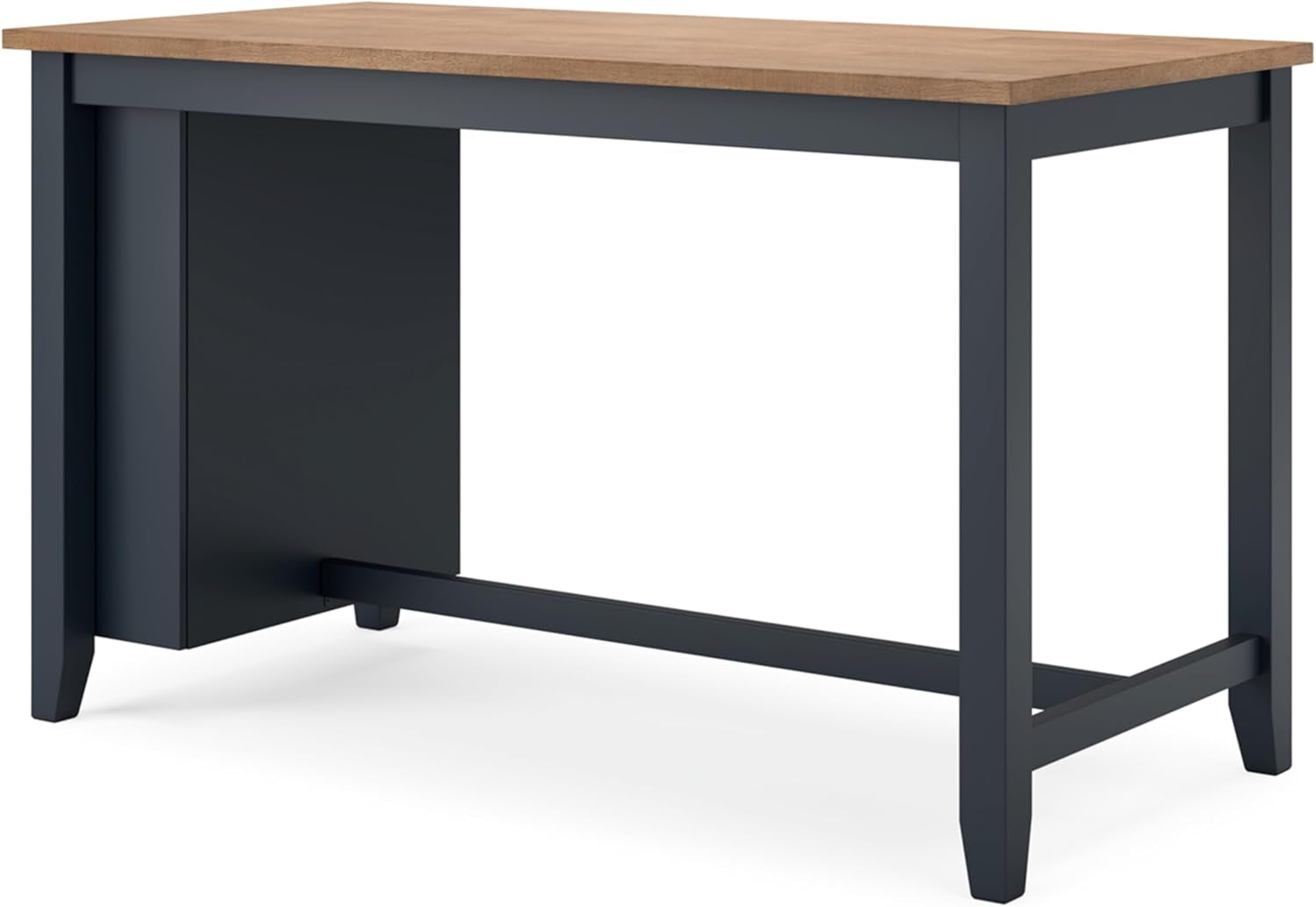 Gesthaven Modern Counter Height Dining Table with 3 Shelves and Trestle Base, Light Brown & Blue-2