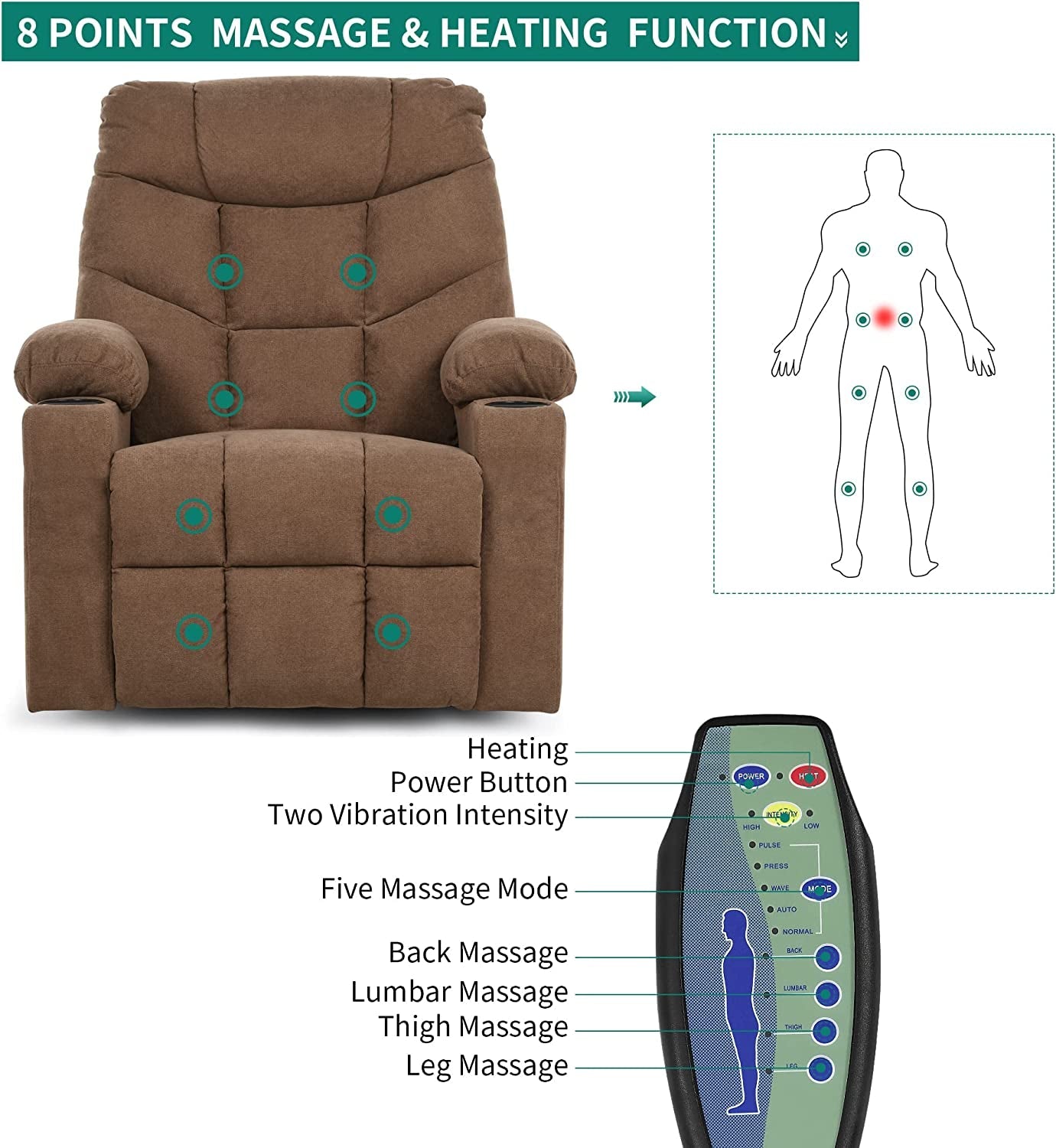 Electric Power Lift Recliner Chair for Elderly-3