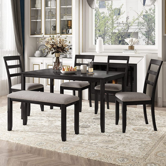 6 Piece Rectangle Dining Table Set-1