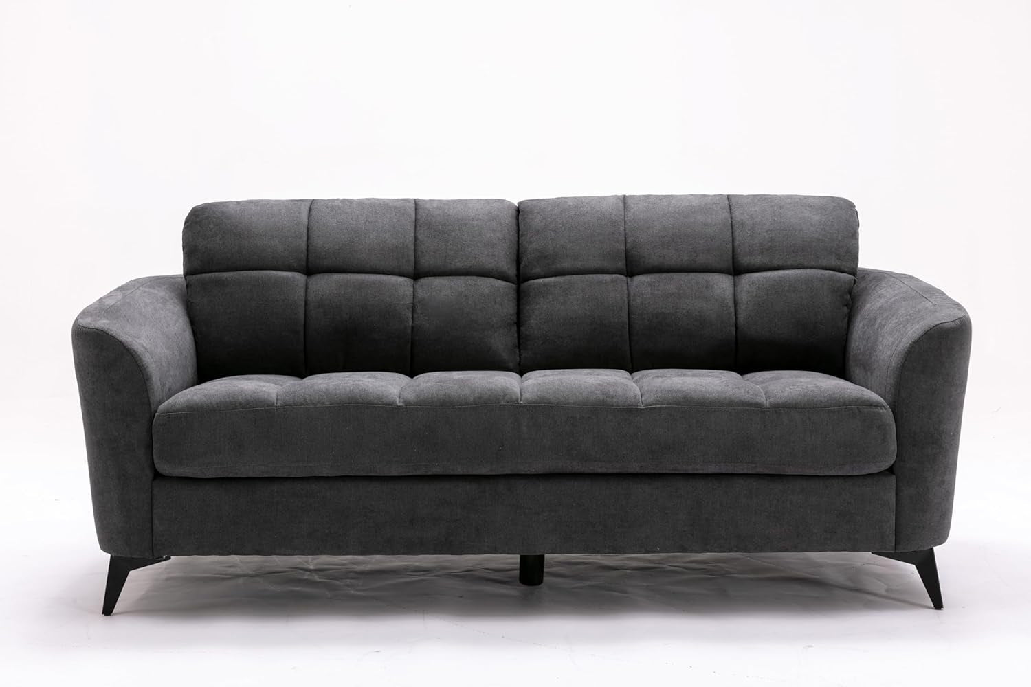 Callie Gray Woven Fabric Sofa Loveseat Chair Living Room Set-3