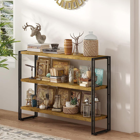 Rustic 3-Tier Bookcase for Home and Office-0