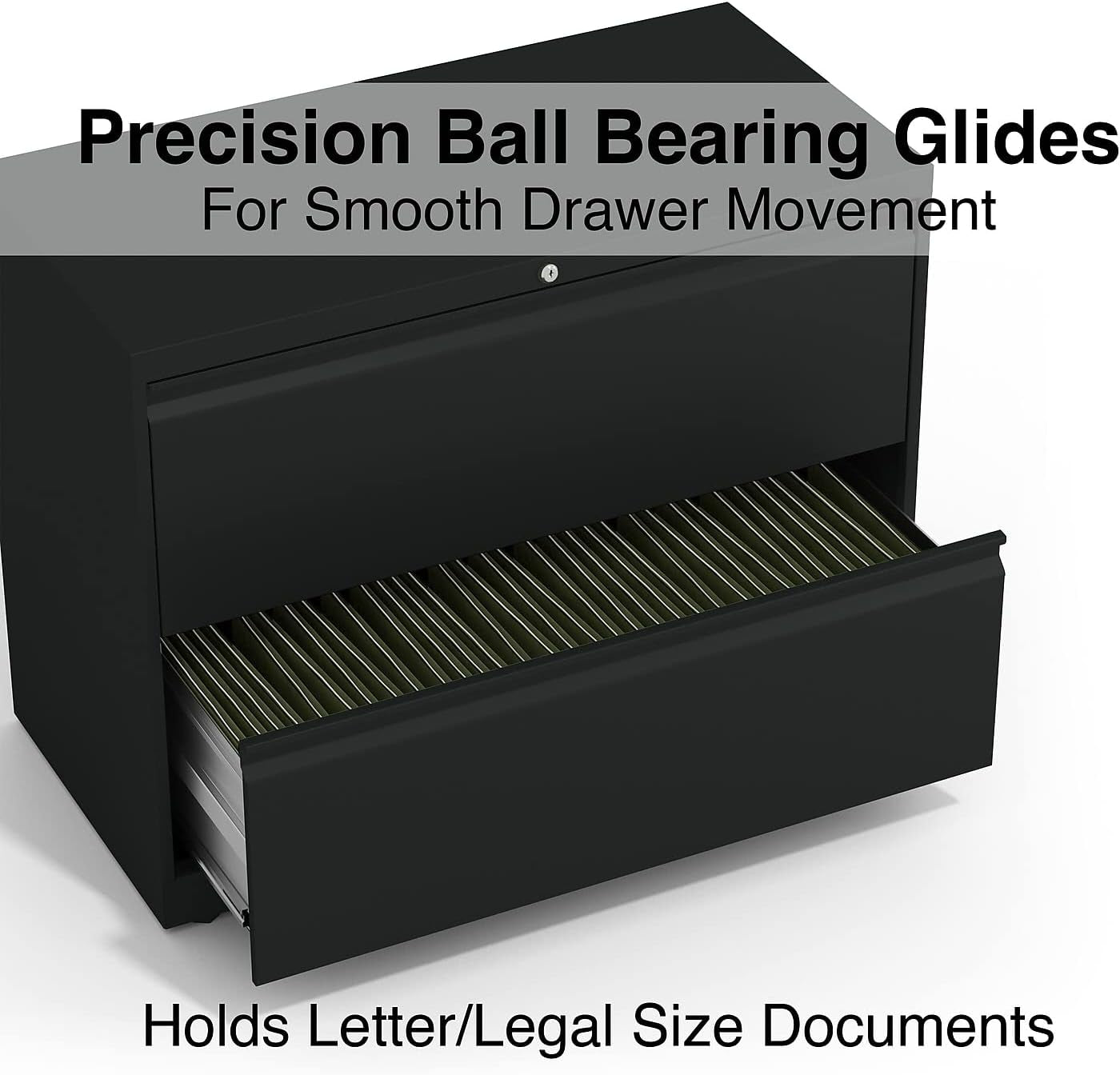 870395 Branded Commercial 36-Inch Wide 2-Drawer Lateral File Cabinet Black-4