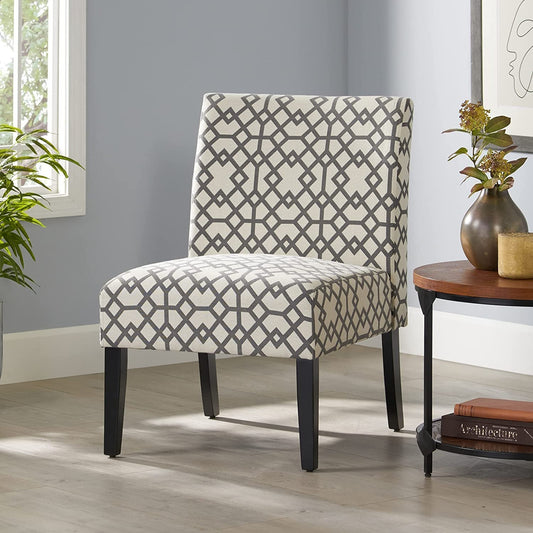 Grey Geometric Accent Chair by Christopher Knight Home-0
