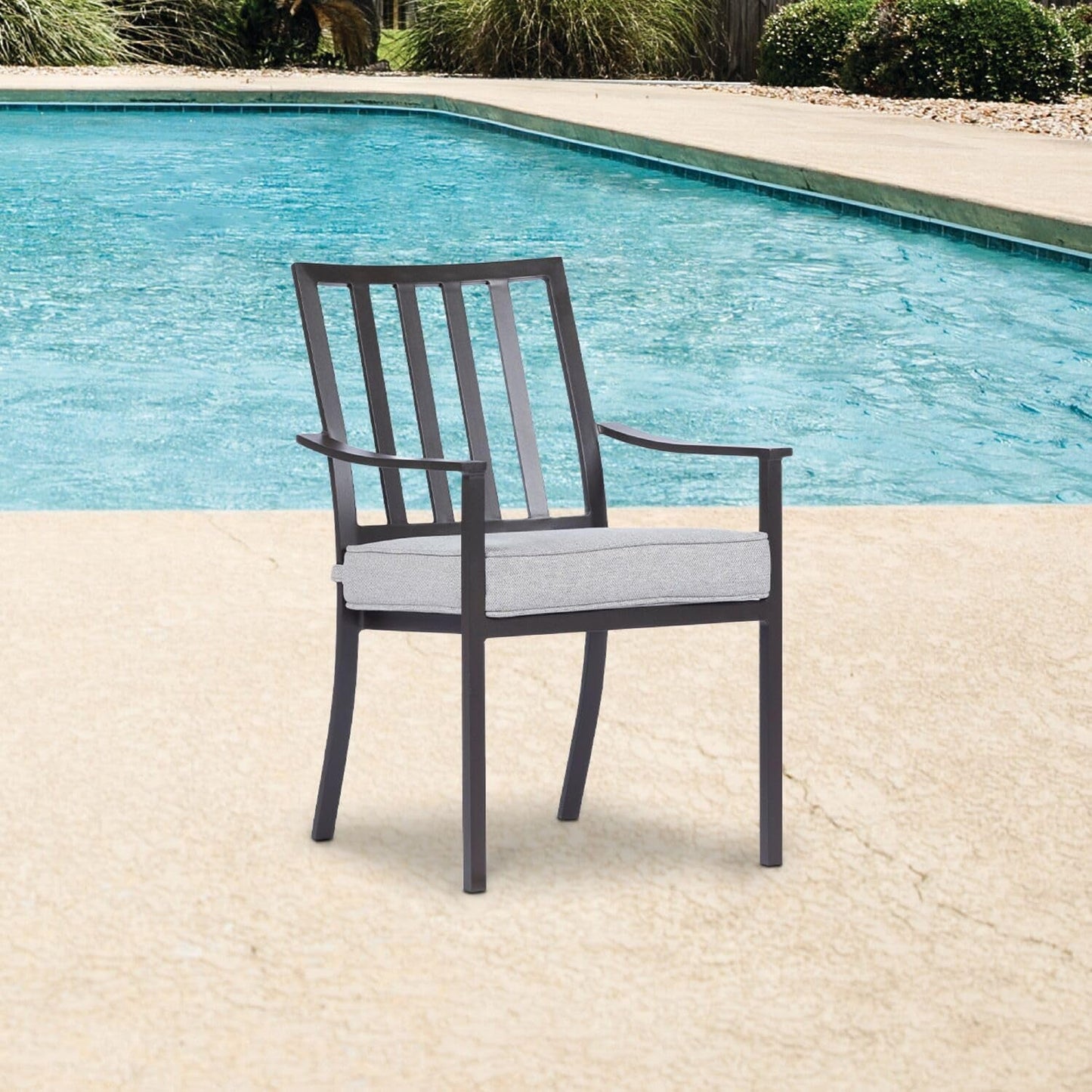 Furniture Carter 7-Piece Patio Dining Set, ern Patio Furniture, Outdoor Dining Set for 6 with All-Weather Aluminum Frames, Padded Dining Chairs, and Slat Table-2